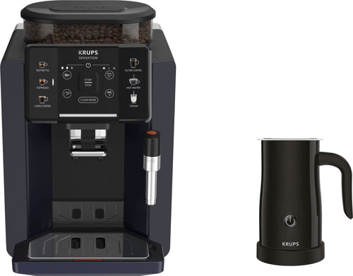 KRUPS EA910B.23 Sensation Kaffeevollautomat mit XL Touch-Panel und Milchaufschäumer