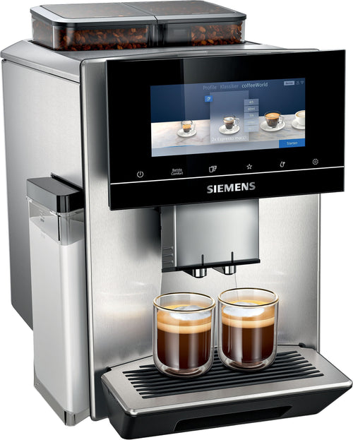 Siemens EQ900 TQ907D03 Kaffeevollautomat mit zwei Bohnenbehältern in Edelstahl