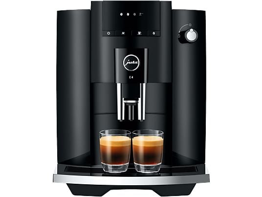 JURA E4 Kaffeevollautomat in Piano Black mit verchromten Akzenten