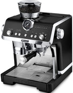 De'Longhi La Specialista Opera Siebträgermaschine in Schwarz mit verchromtem Vollmetall-Gehäuse
