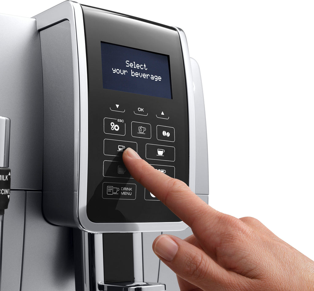 De'Longhi Dinamica ECAM 350.35.SB Kaffeevollautomat in Edelstahlfarben mit Direktwahltasten