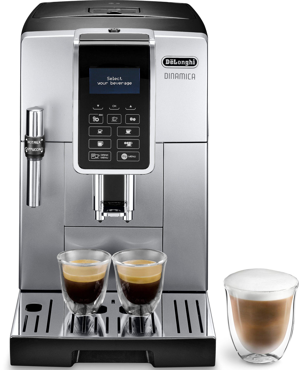 De'Longhi Dinamica ECAM 350.35.SB Kaffeevollautomat in Edelstahlfarben mit Direktwahltasten