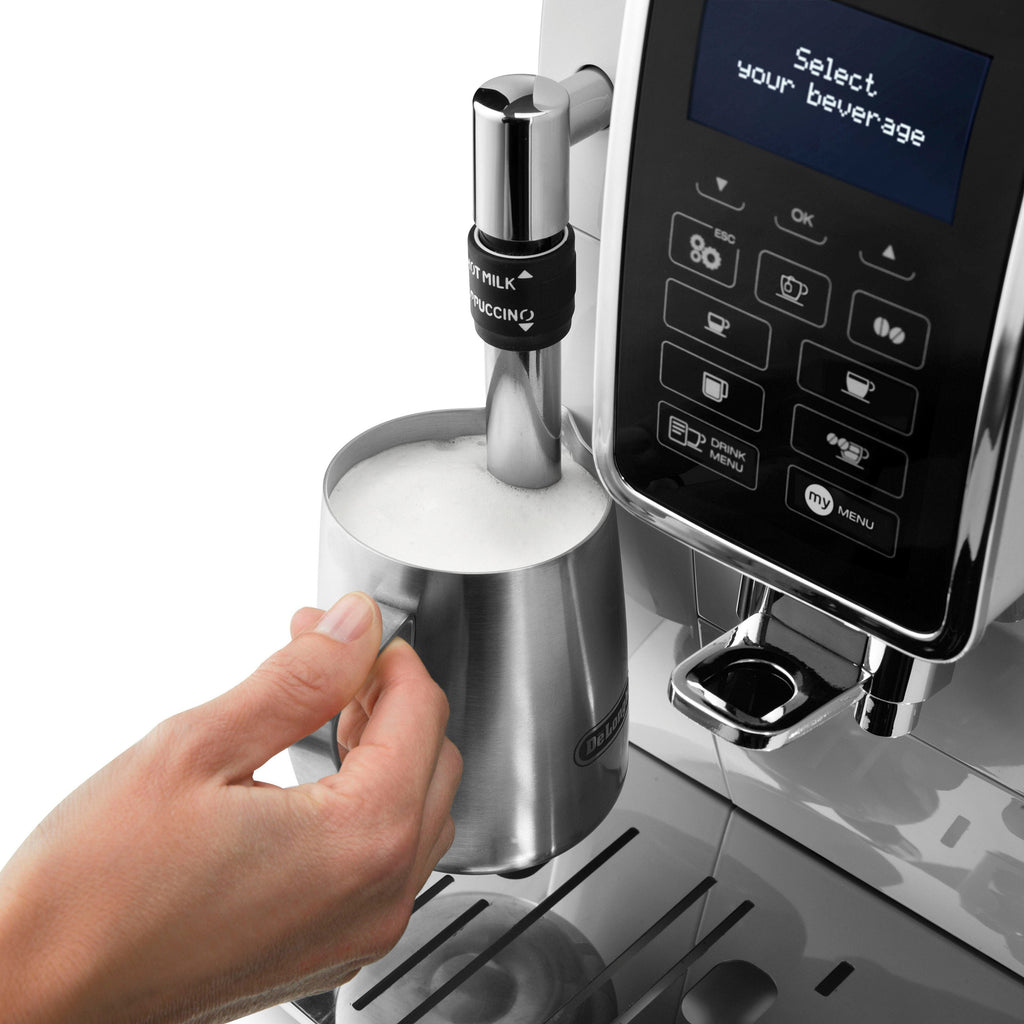 De'Longhi Dinamica ECAM 350.35.SB Kaffeevollautomat in Edelstahlfarben mit Direktwahltasten