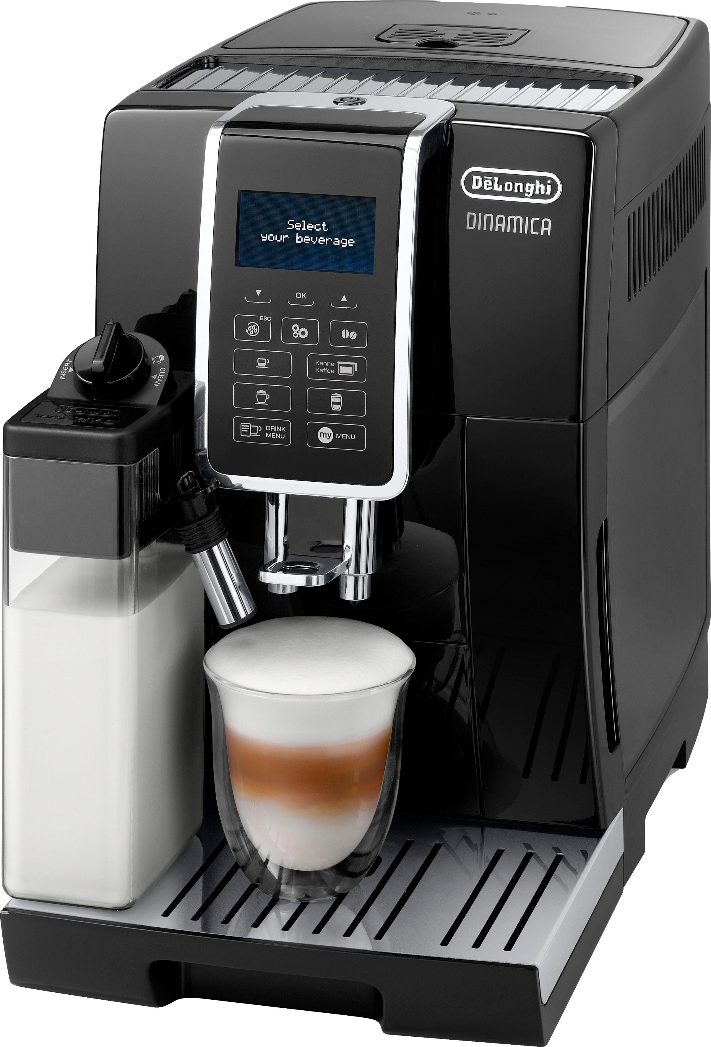 De'Longhi Dinamica ECAM356.57.B Kaffeevollautomat mit Sensorbedienfeld und LatteCrema