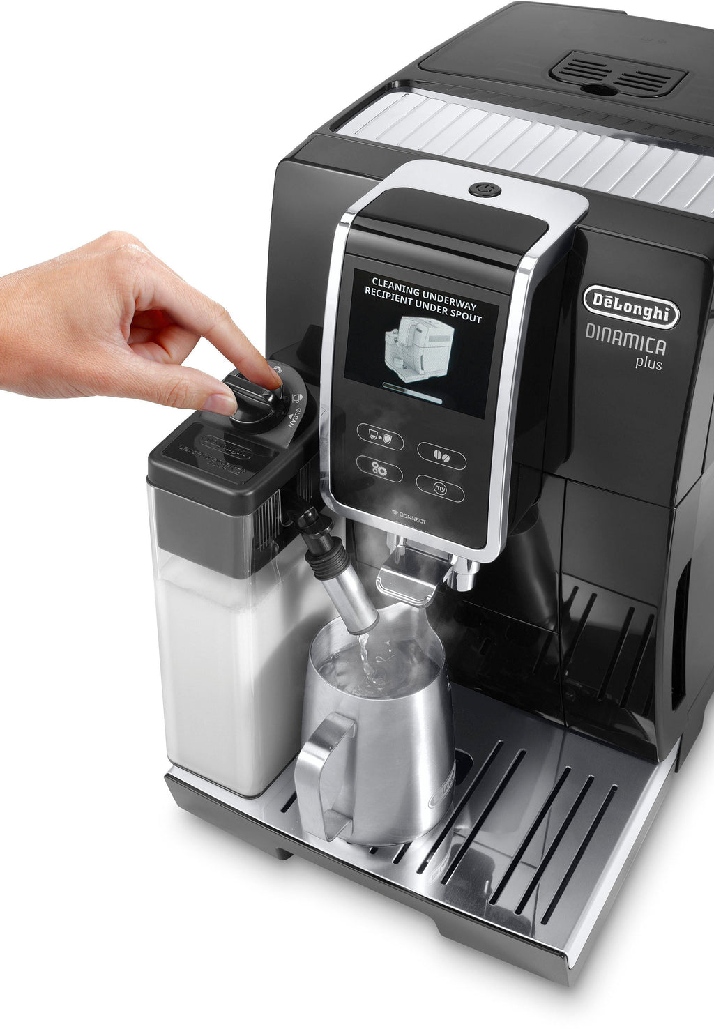 De'Longhi Dinamica Plus ECAM370.70.B Kaffeevollautomat in Schwarz mit TFT-Touchscreen