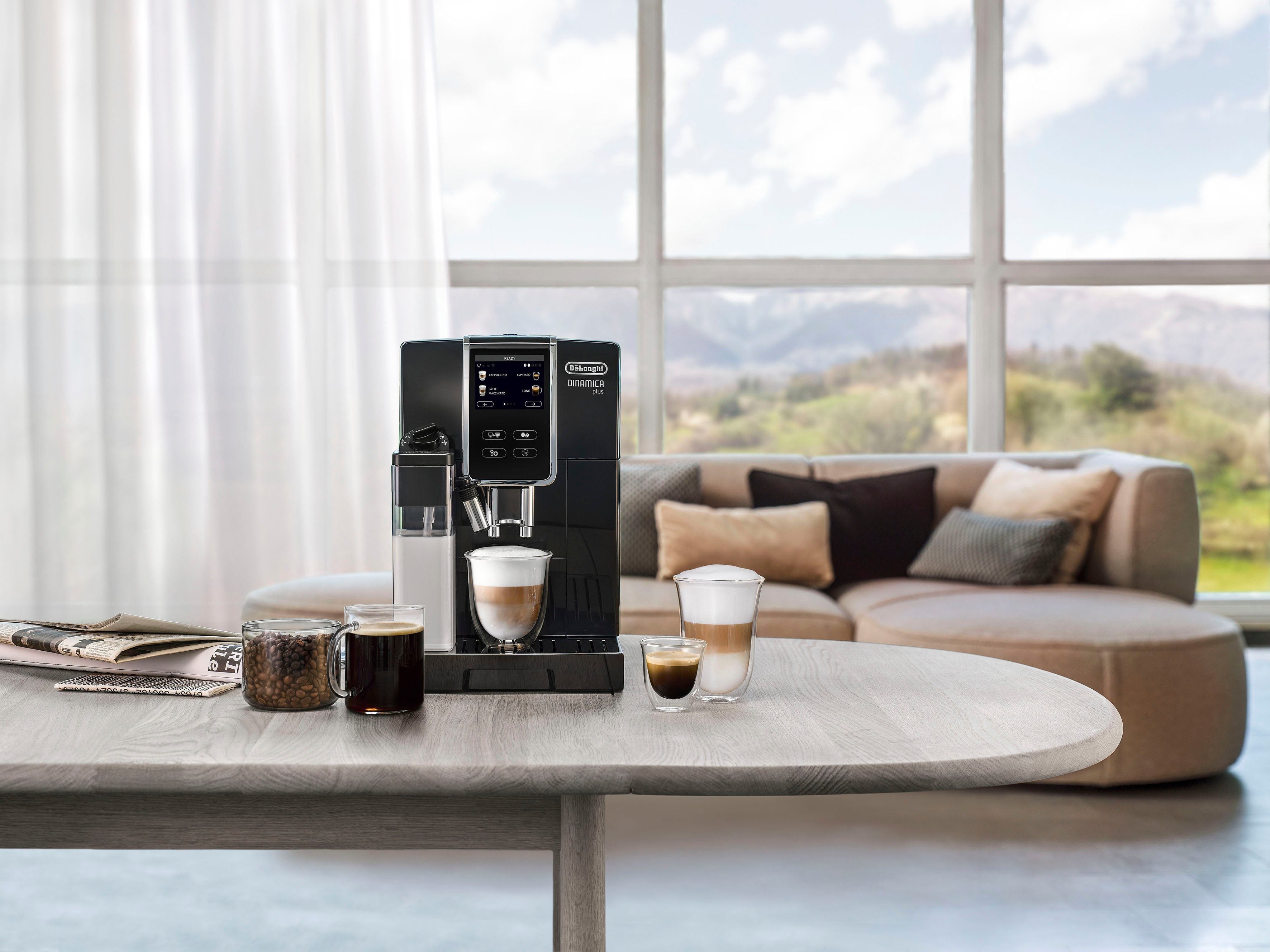 De'Longhi Dinamica Plus ECAM370.70.B Kaffeevollautomat in Schwarz mit TFT-Touchscreen