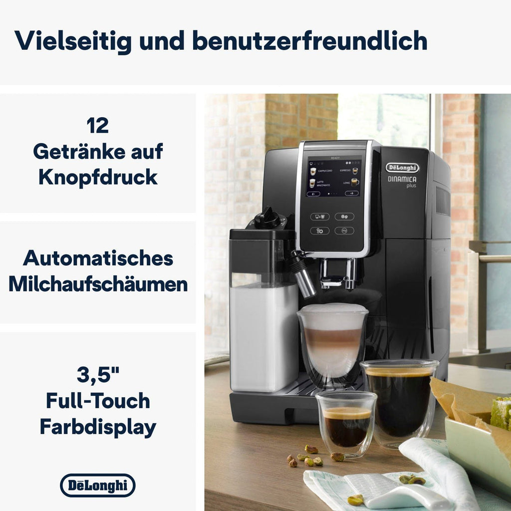 De'Longhi Dinamica Plus ECAM370.70.B Kaffeevollautomat in Schwarz mit TFT-Touchscreen