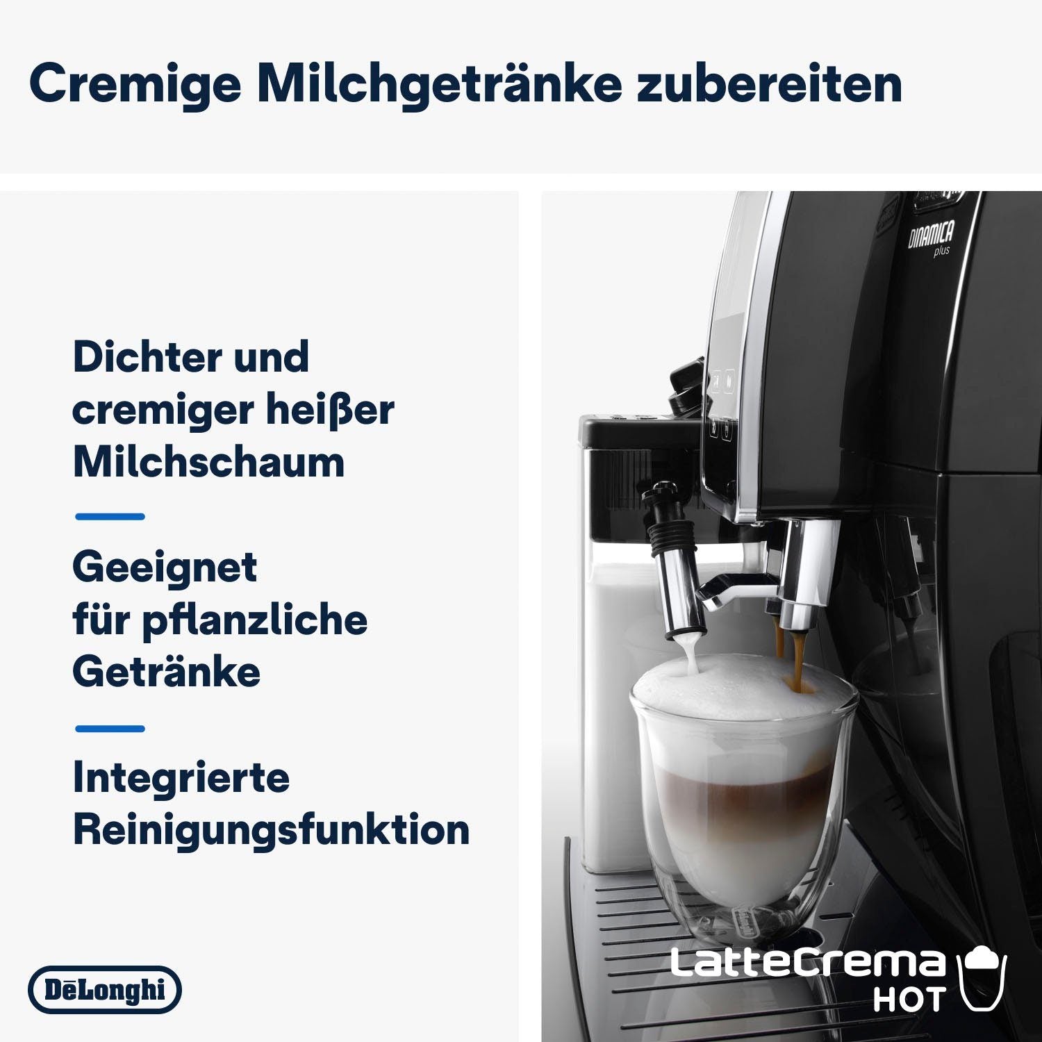 De'Longhi Dinamica Plus ECAM370.70.B Kaffeevollautomat in Schwarz mit TFT-Touchscreen