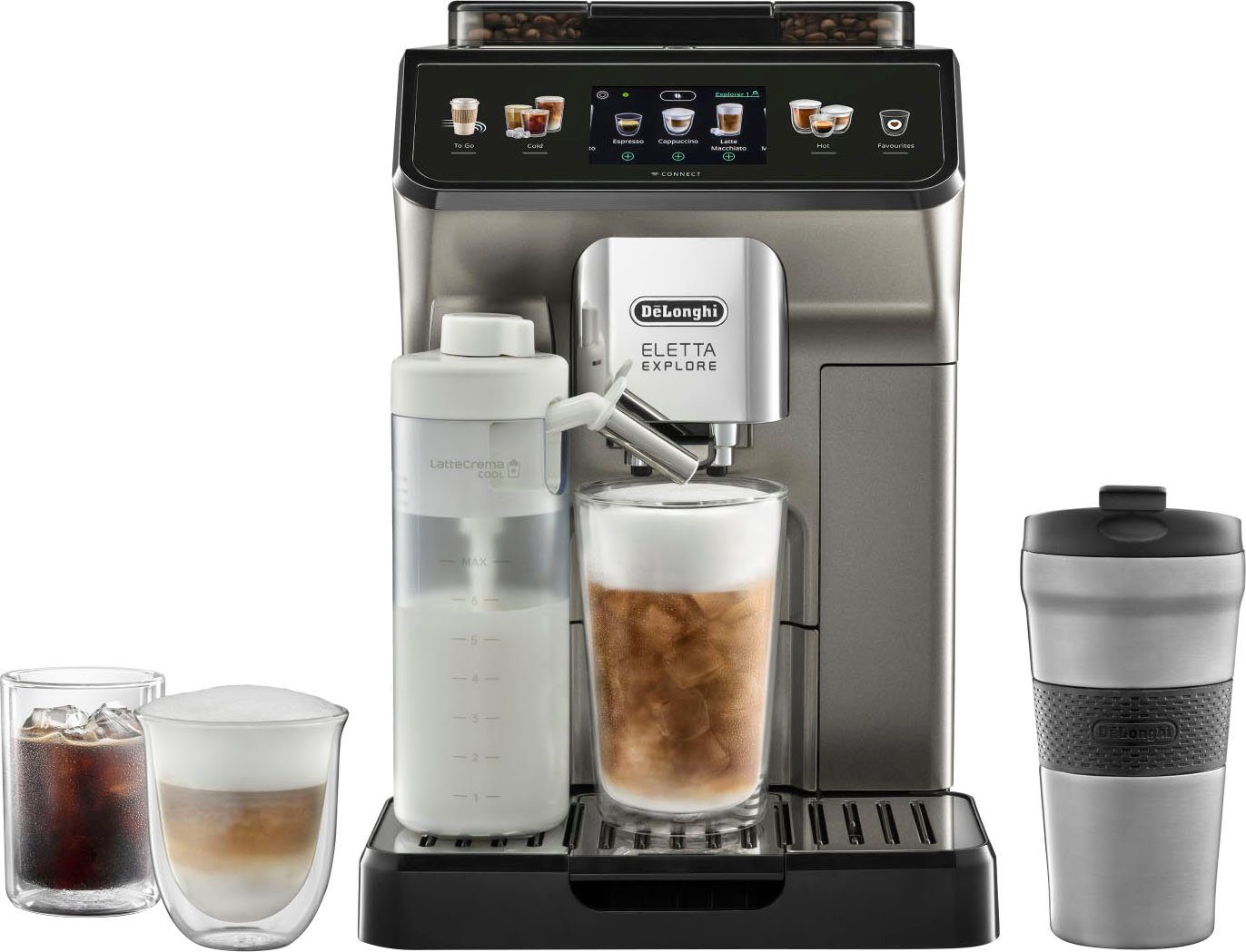 De'Longhi ECAM450.86.T Eletta Explore Cold Brew Kaffeevollautomat mit App-Steuerung