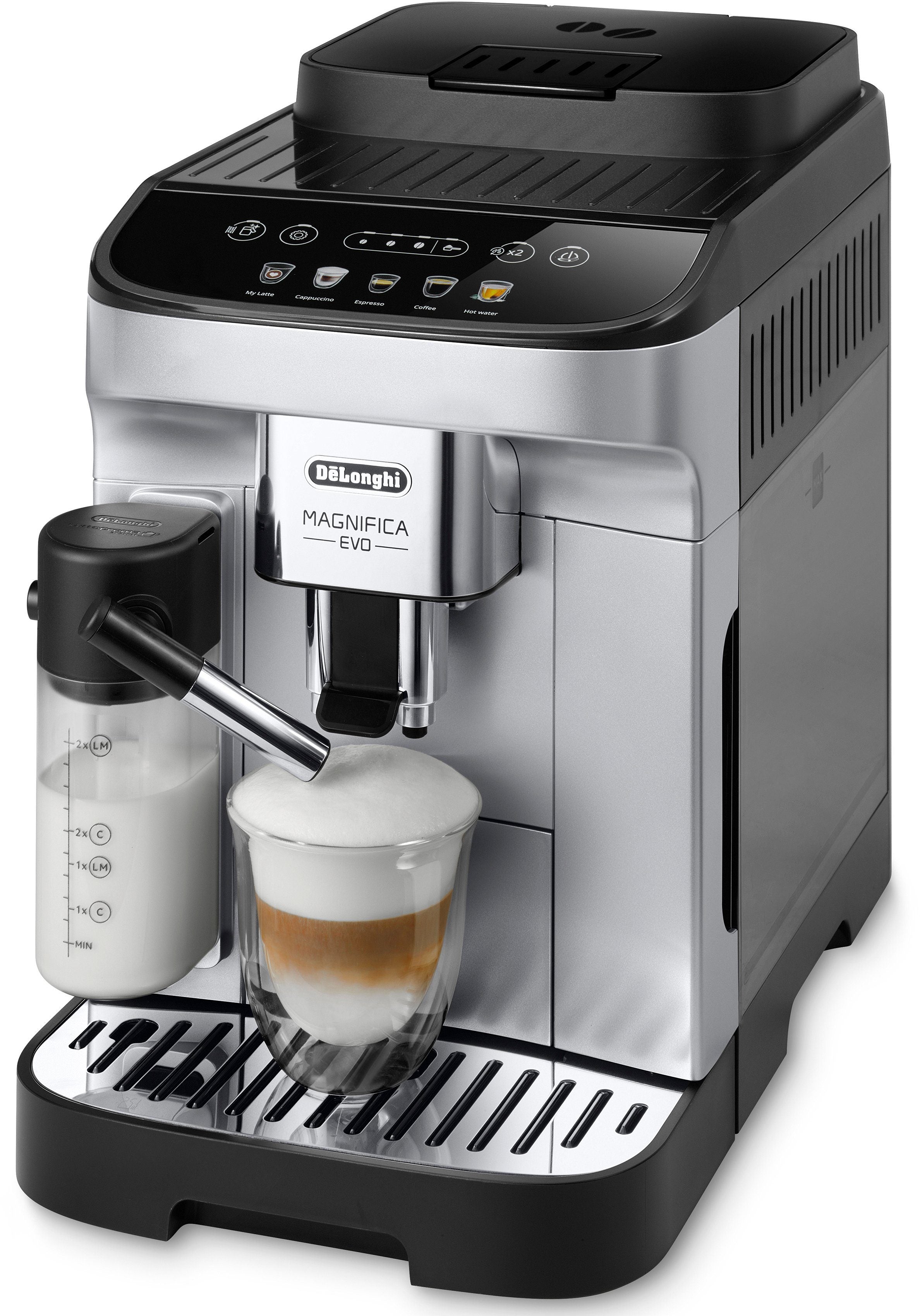 De'Longhi Magnifica Evo Kaffeevollautomat mit LatteCrema Milchsystem und farbigem Bedienfeld