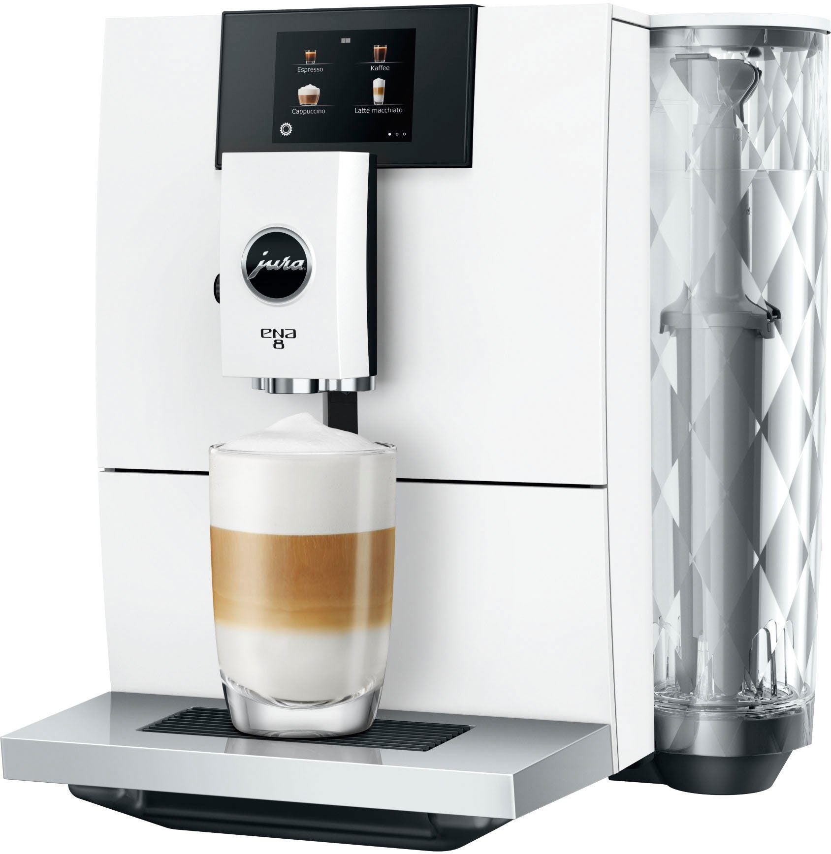 JURA 15491 ENA 8 Full Nordic White Kaffeevollautomat – Feinschaum Technologie, Zweitassenfunktion