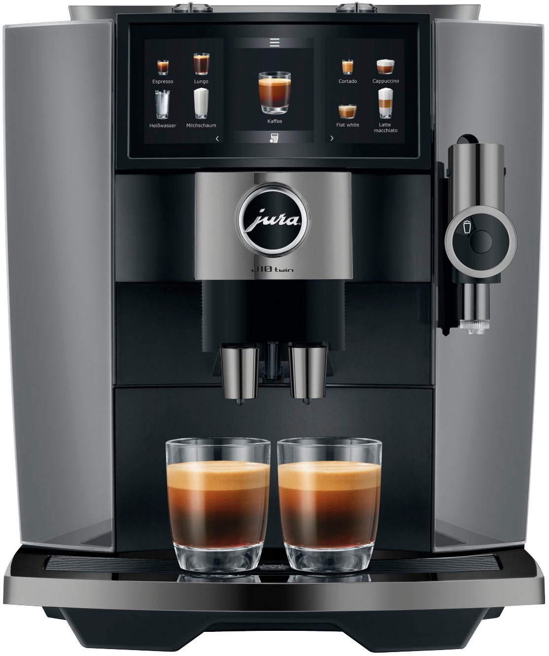JURA J10 Twin Diamond Onyx Kaffeevollautomat in schwarzer Ausführung mit Touchdisplay
