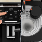 Krups EA9128D Kaffeevollautomat in Graphite/Schwarz mit Milk Maestro Technologie