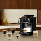Krups EA9128D Kaffeevollautomat in Graphite/Schwarz mit Milk Maestro Technologie