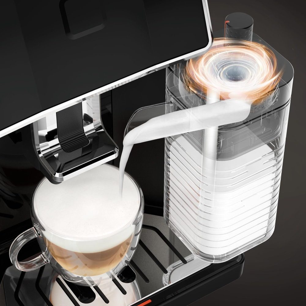 Krups EA9128D Kaffeevollautomat in Graphite/Schwarz mit Milk Maestro Technologie