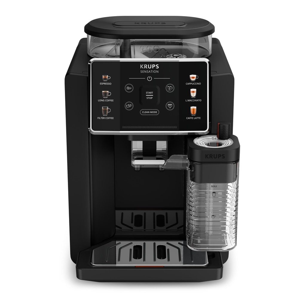 Krups EA9128D Kaffeevollautomat in Graphite/Schwarz mit Milk Maestro Technologie