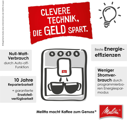 Melitta CI Touch F630-112 Kaffeevollautomat – Touchscreen Display, 9 Rezepte, Vorlieben speichern