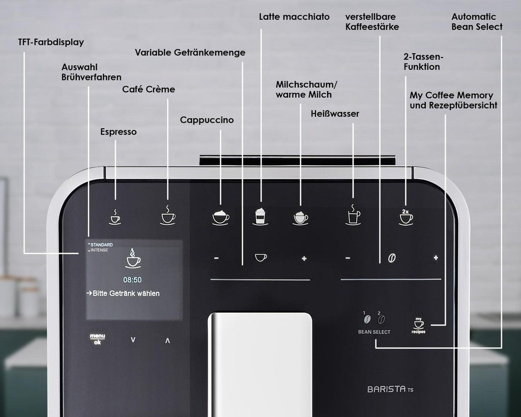 Melitta F85/0-101 Kaffeevollautomat mit TFT-Farbdisplay und Touch-Bedienung