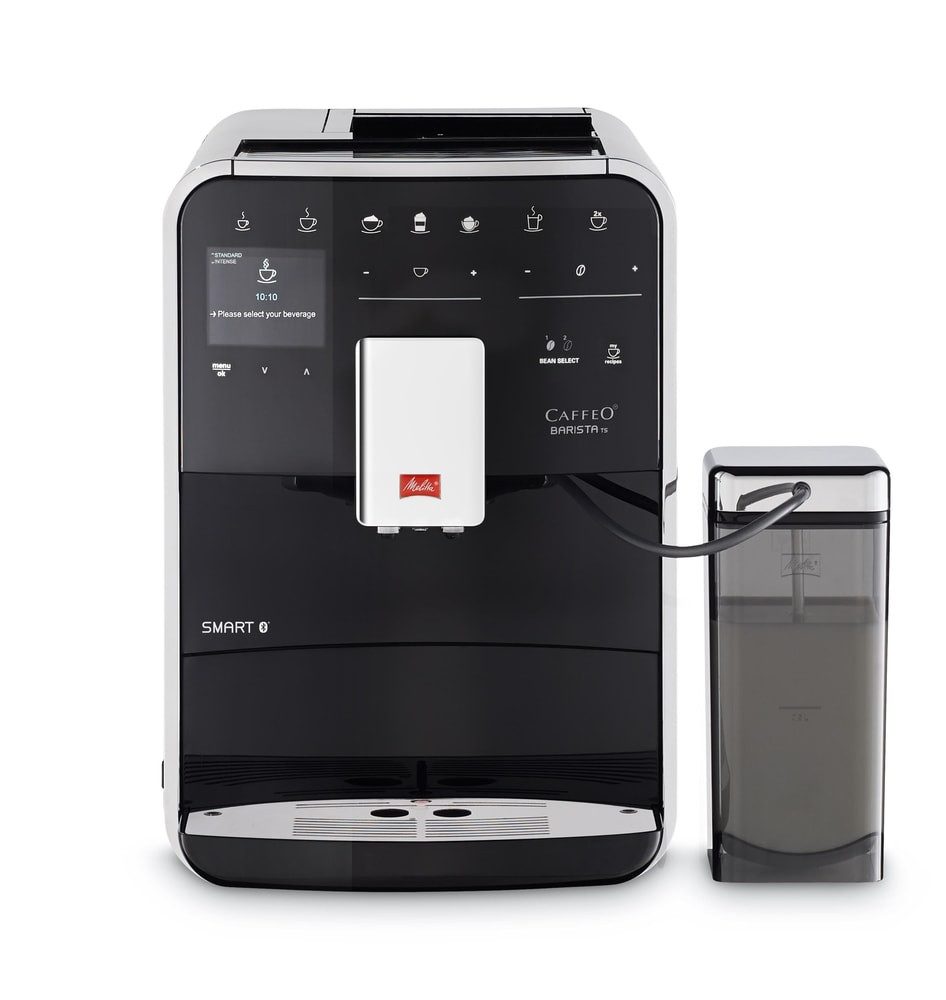 Melitta F85/0-102 Kaffeevollautomat im Edelstahl-Design mit Zweikammern-Bohnenbehälter