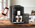 Melitta F85/0-102 Kaffeevollautomat im Edelstahl-Design mit Zweikammern-Bohnenbehälter
