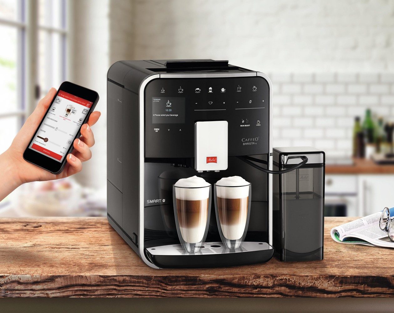 Melitta F85/0-102 Kaffeevollautomat im Edelstahl-Design mit Zweikammern-Bohnenbehälter