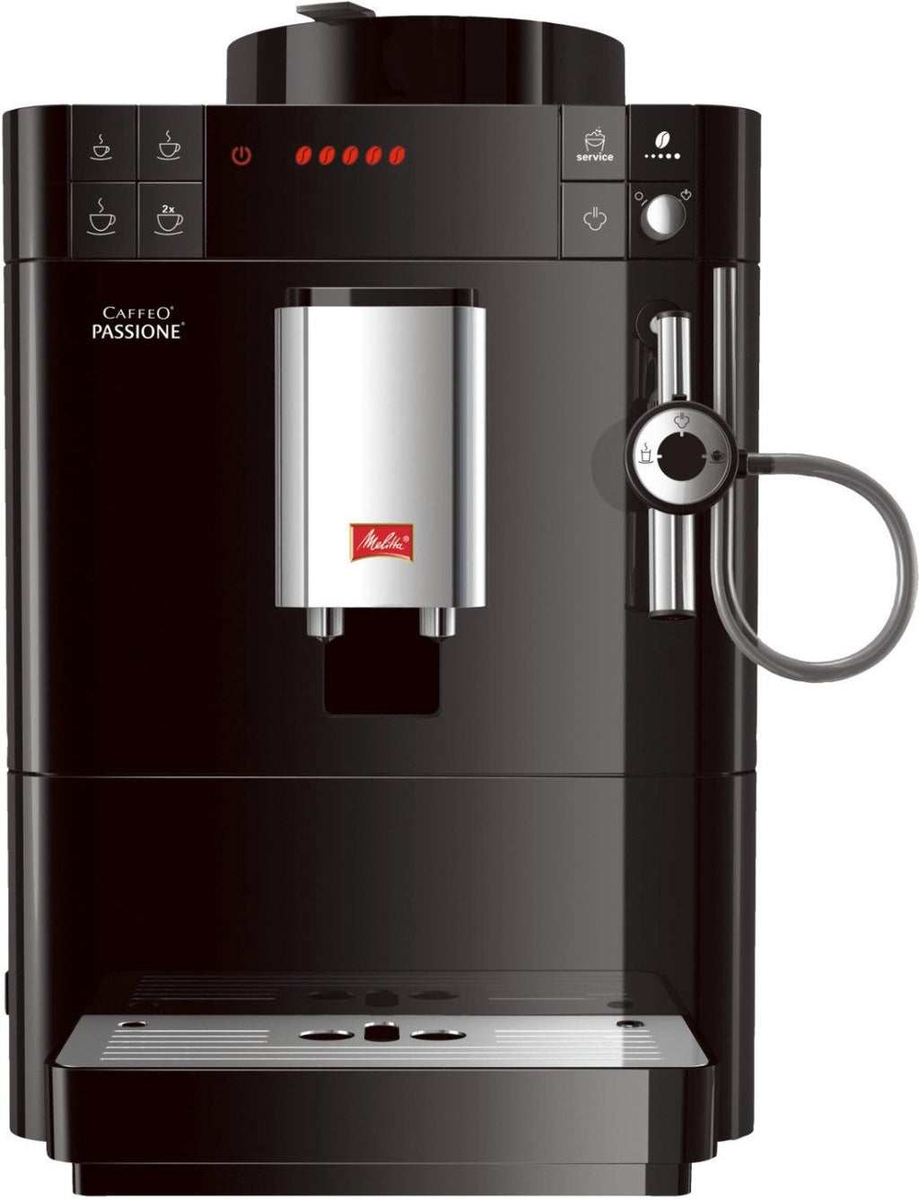 Melitta Passione Kaffeevollautomat in schwarzem Design mit Direktbezugstasten