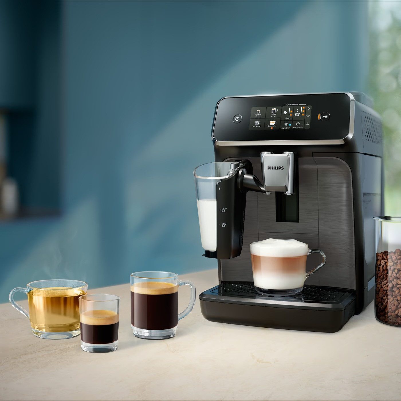 Philips EP2336/40 Kaffeevollautomat in Black Chrome mit Touchdisplay