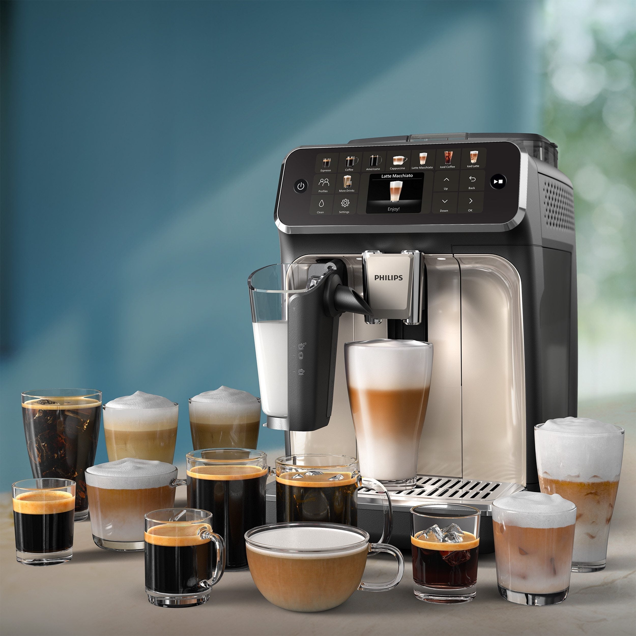 Philips EP5547/90 Kaffeevollautomat in Chrom-Weiß mit LatteGo Milchsystem und Eco-Einstellungen