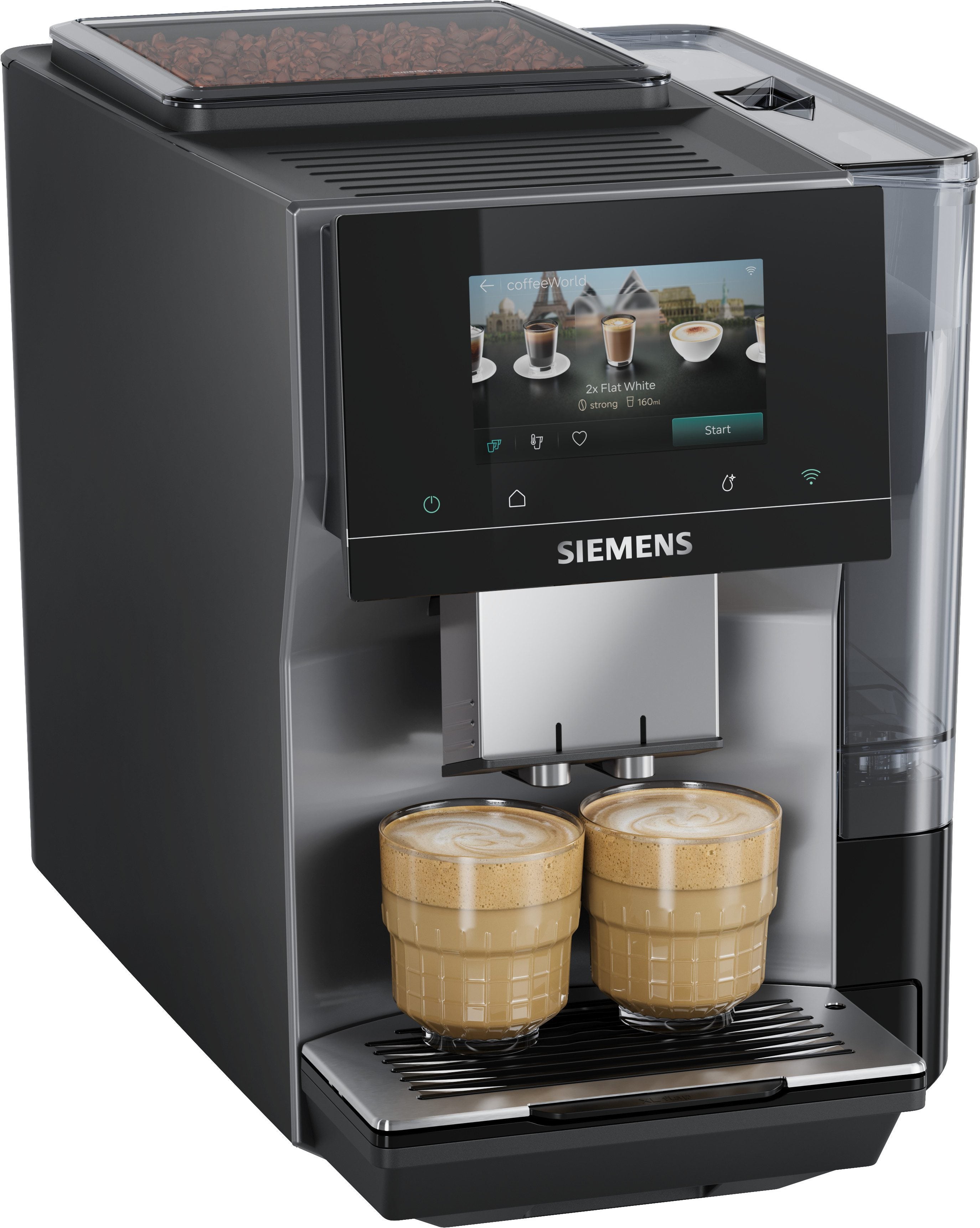 Siemens EQ700 TP725E01 Kaffeevollautomat – 5 Zoll Touch Display, 41 Getränke, 20 Favoriten