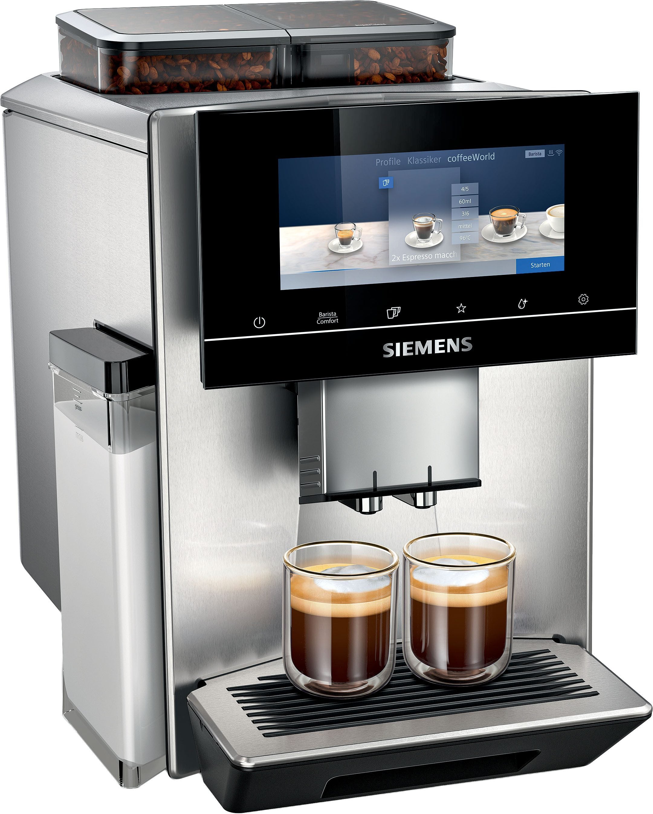Siemens EQ900 TQ907D03 mit Doppelbohnenbehälter und Touch-Display
