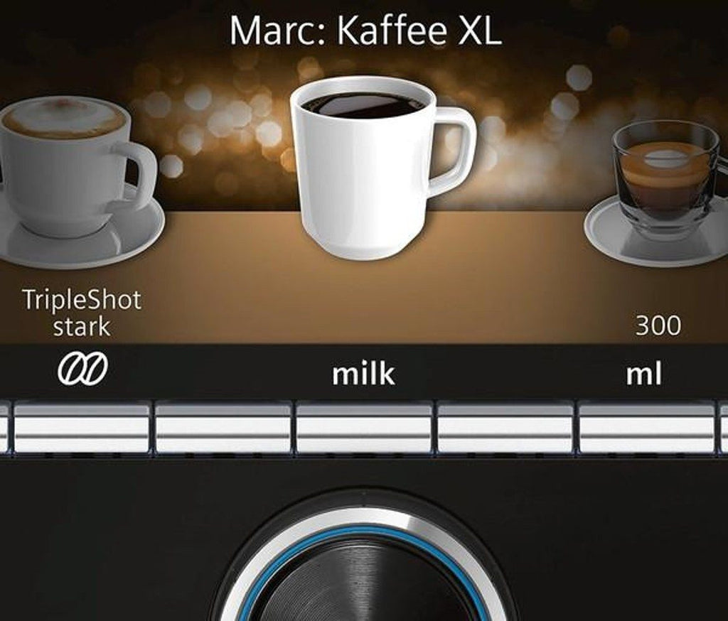 Siemens TI957FX5DE EQ.9 plus Kaffeevollautomat in Schwarz mit Milchbehälter