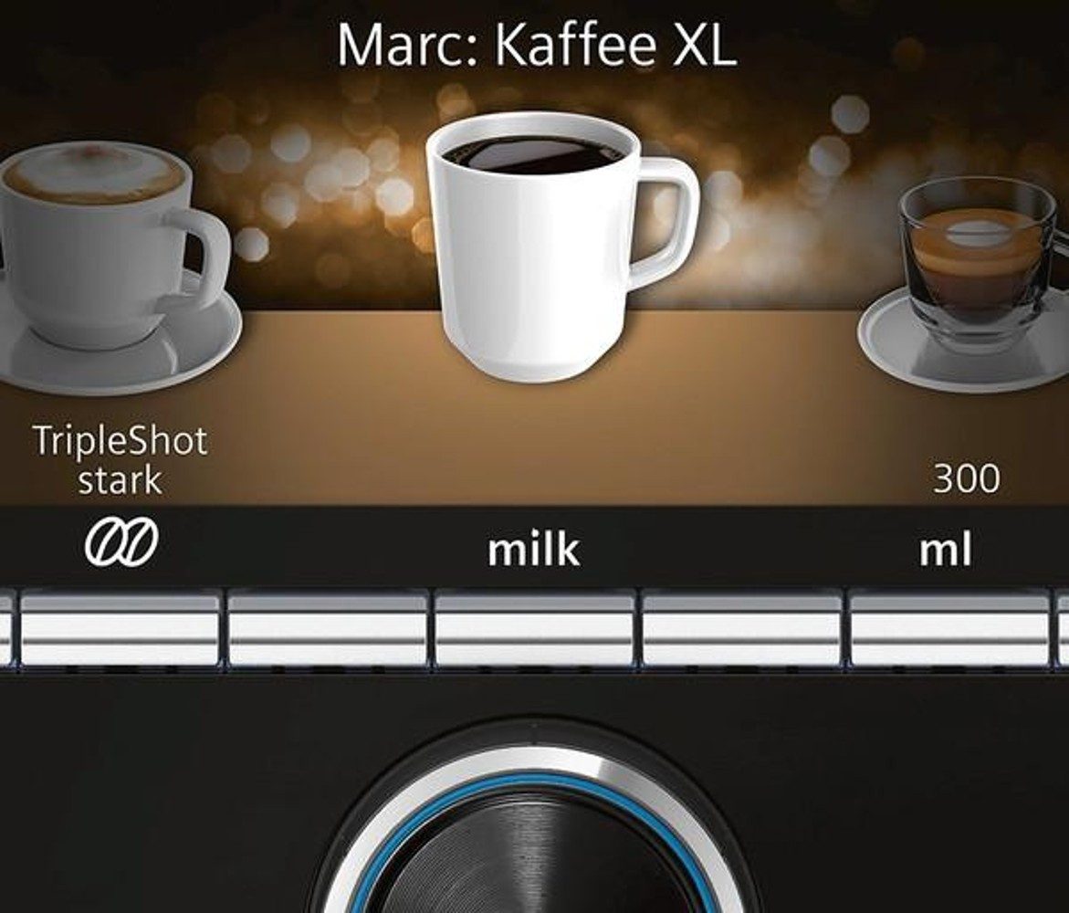 Siemens TI957FX5DE EQ.9 plus Kaffeevollautomat in Schwarz mit Milchbehälter