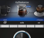 Siemens TI957FX5DE EQ.9 plus Kaffeevollautomat in Schwarz mit Milchbehälter