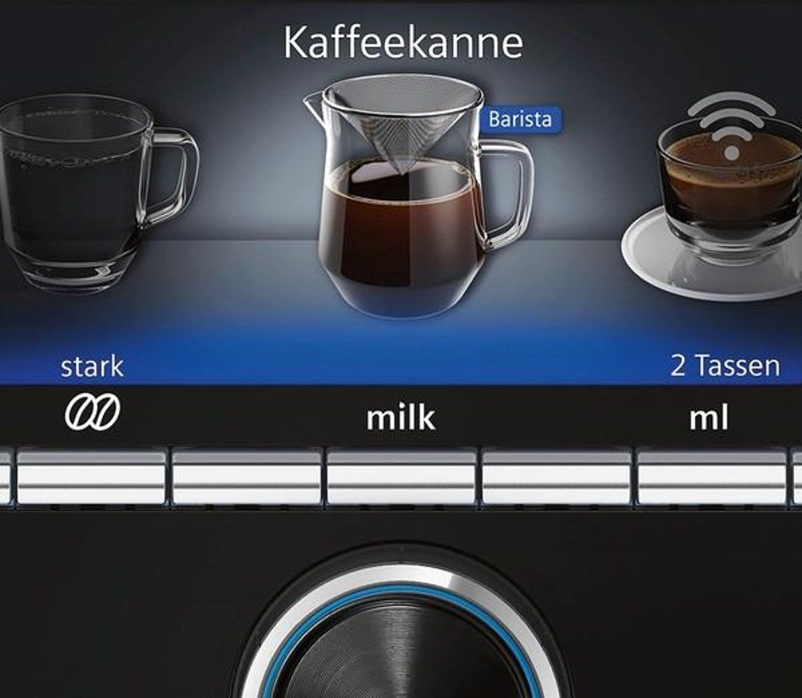 Siemens TI957FX5DE EQ.9 plus Kaffeevollautomat in Schwarz mit Milchbehälter