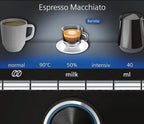 Siemens TI957FX5DE EQ.9 plus Kaffeevollautomat in Schwarz mit Milchbehälter