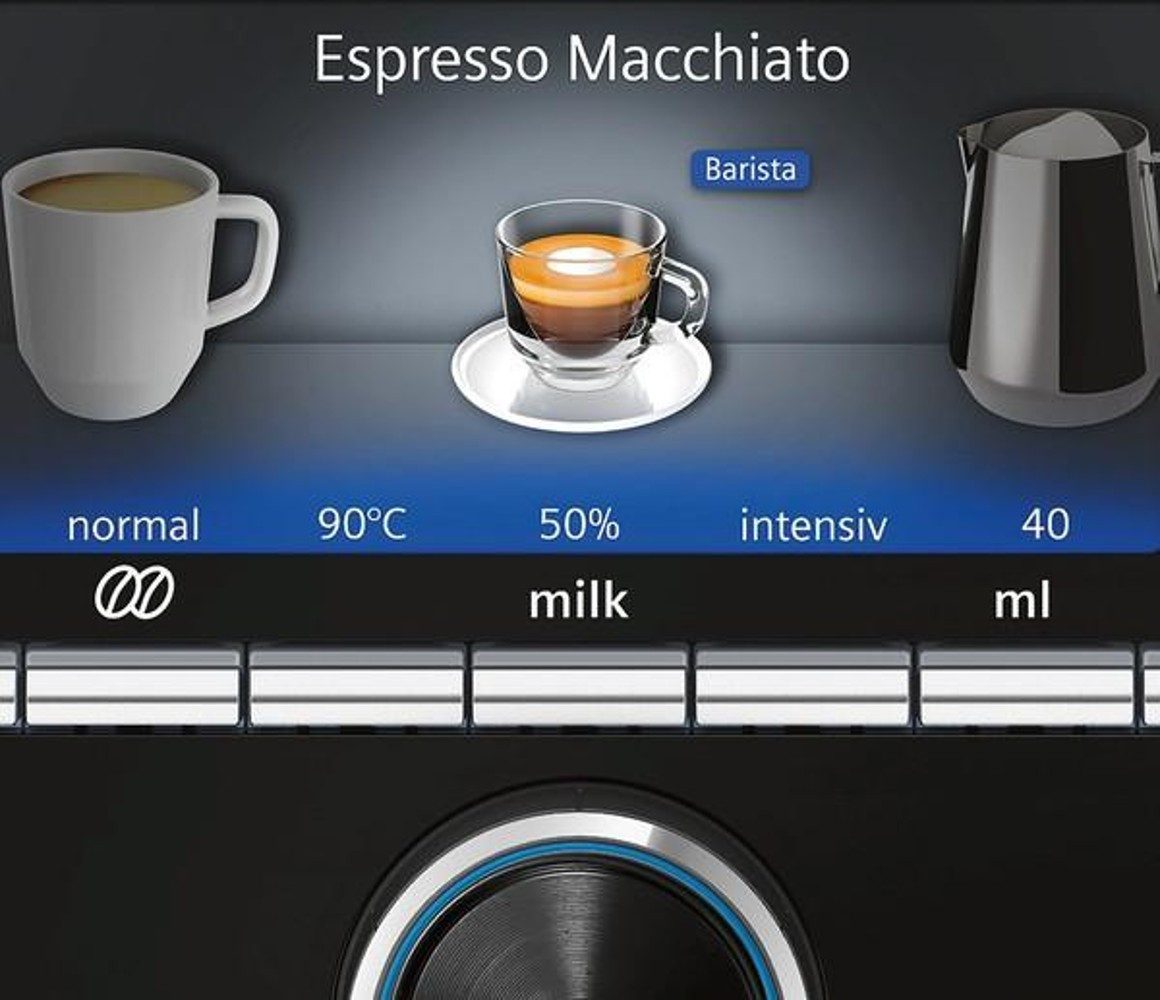 Siemens TI957FX5DE EQ.9 plus Kaffeevollautomat in Schwarz mit Milchbehälter