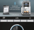Siemens TI957FX5DE EQ.9 plus Kaffeevollautomat in Schwarz mit Milchbehälter