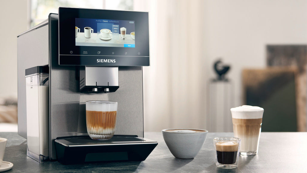 Siemens TQ903D03 Kaffeevollautomat in mattem Edelstahl mit Touchscreen