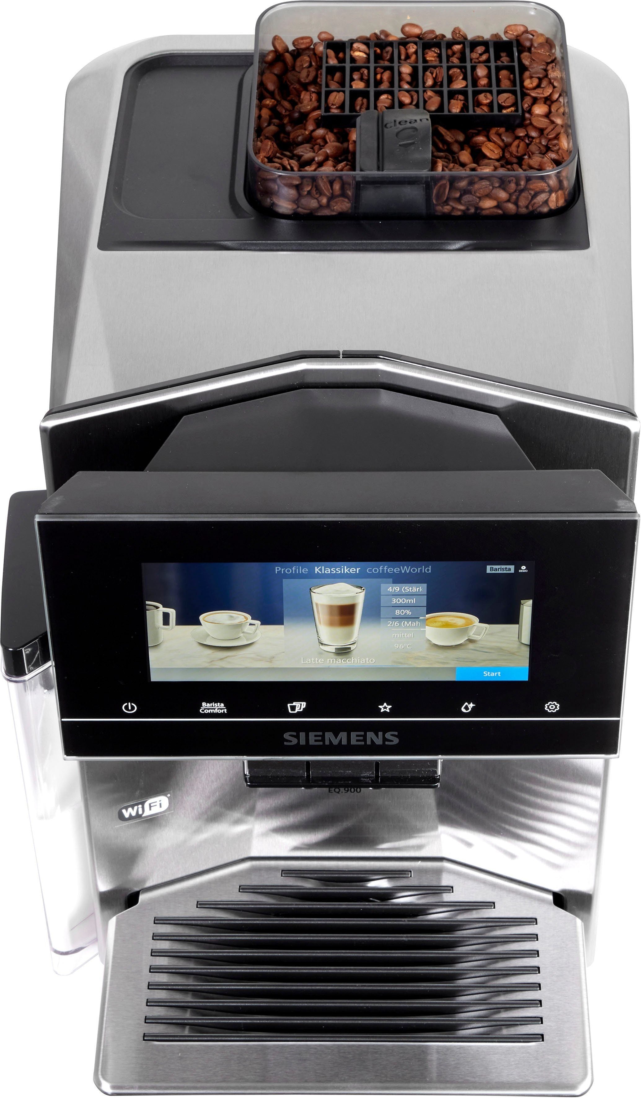 Siemens TQ903D03 Kaffeevollautomat in mattem Edelstahl mit Touchscreen