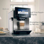 Siemens TQ907D03 Kaffeevollautomat mit Dual-Bohnenbehälter-System und Touchdisplay