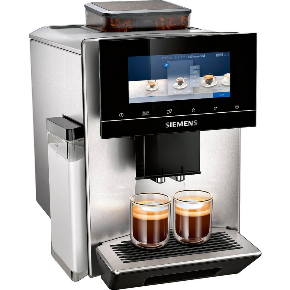 Siemens EQ.900 Kaffeevollautomat mit 6,8 Zoll Touchdisplay in edlem Edelstahldesign