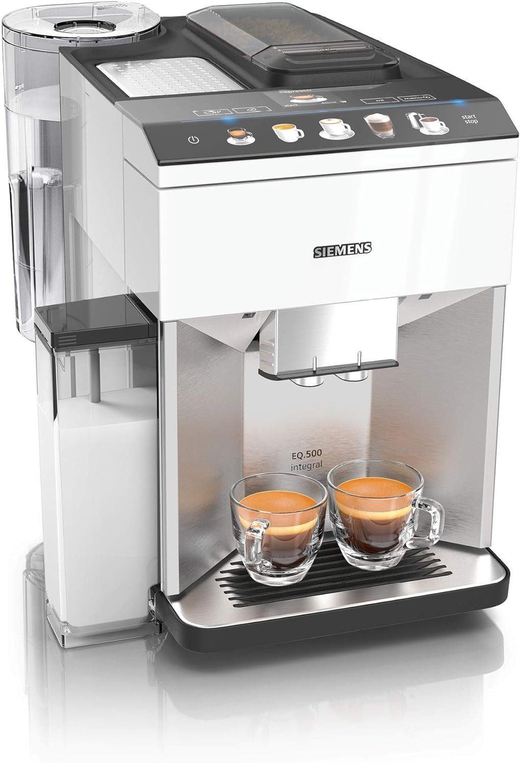 Siemens EQ.500 SDA Kaffeevollautomat in Weiß mit farbigem Display