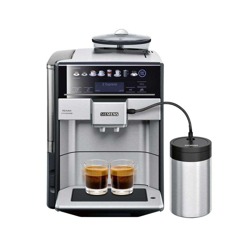Siemens EQ6 plus Kaffeevollautomat in Edelstahl mit Farbdisplay